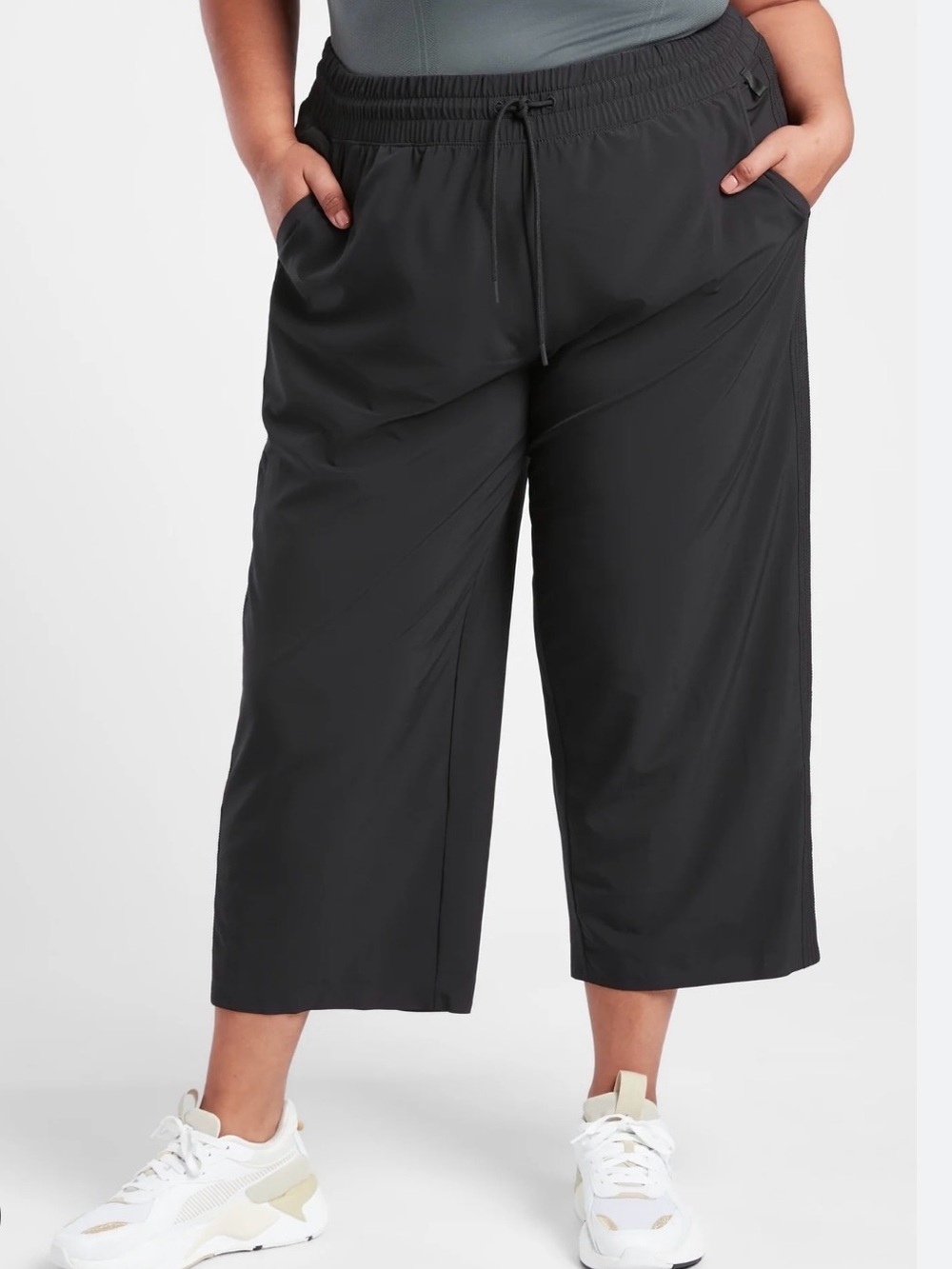 Athleta Avenue Wide Leg Crop Pant Black Size 20 Women’s